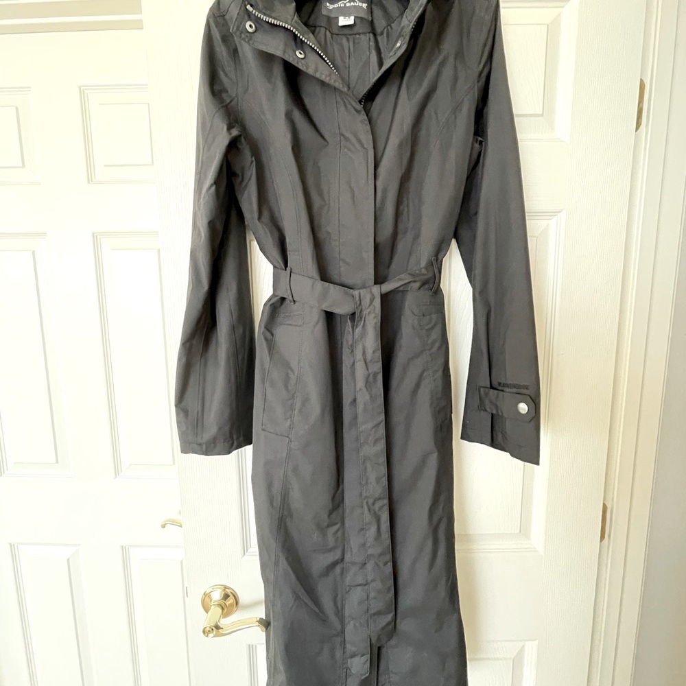 EDDIE BAUER Full-length, Black, WeatherEdge Trench Coat